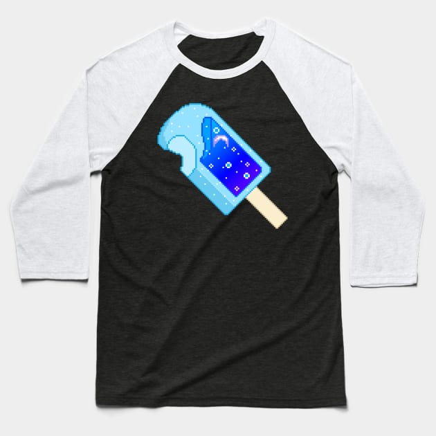 Pixel Galaxy Popsicle Baseball T-Shirt by ssydneyart